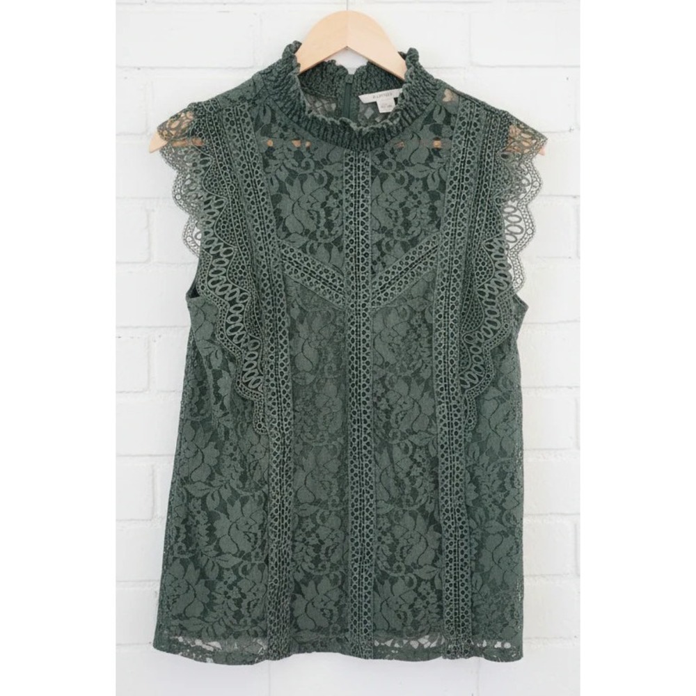 Cable &‎ Gauge Sage Lace Tank Top Size Large